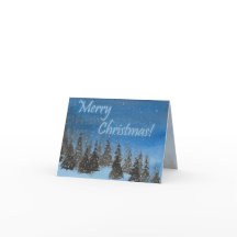 Blue Christmas Folding Holiday Card