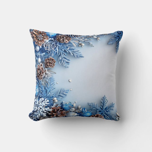 Blue christmas frame cushion (Front)