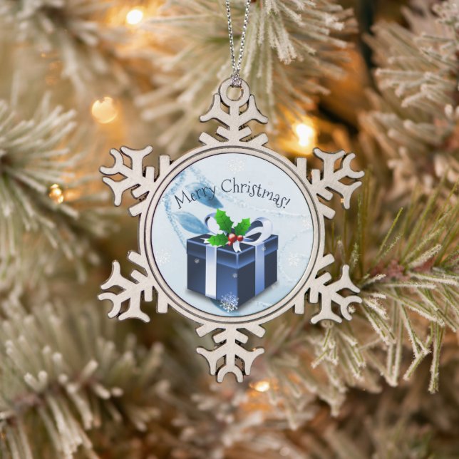 Blue Christmas Gift Ornament (Tree)