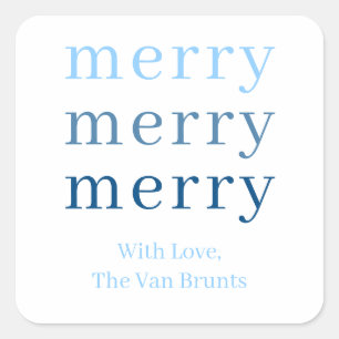 Blue Christmas Gift Tag Stickers