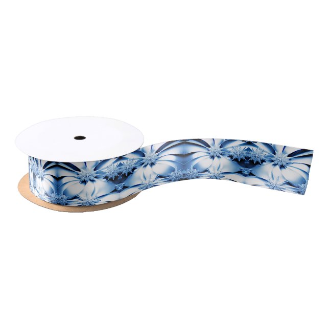 Blue Christmas Holiday Ribbon Satin Ribbon (Spool)