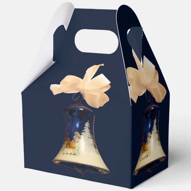Blue Christmas Jingle Bells Favour Gift Box (Front)