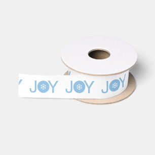 Blue Christmas Joy Ribbon Satin Ribbon