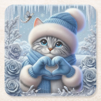 Blue Christmas Love Coaster