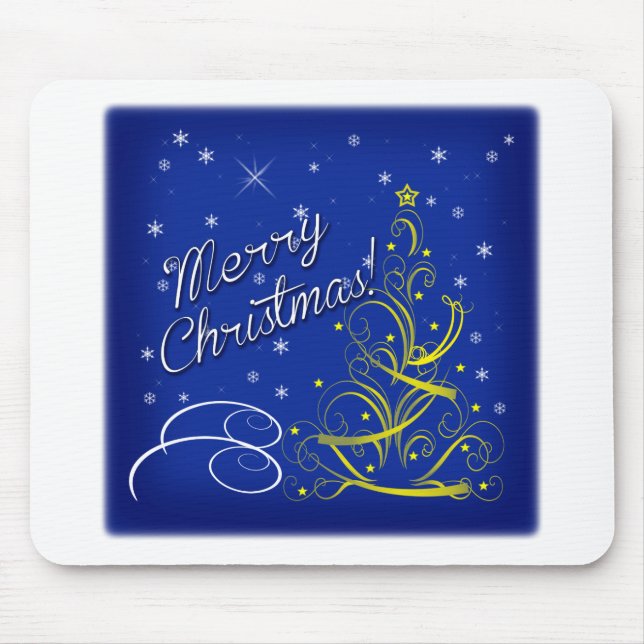 Blue Christmas Mouse Pad (Front)