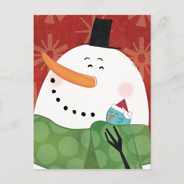 Blue Christmas Mug with Dark Cocoa Holiday Postcard (Front)