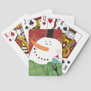 Blue Christmas Mug with Dark Cocoa Playing Cards