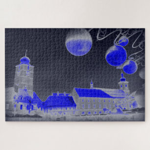 Blue Christmas night Jigsaw Puzzle