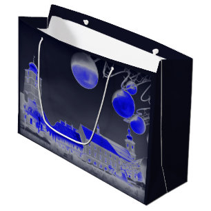 Blue Christmas night Large Gift Bag