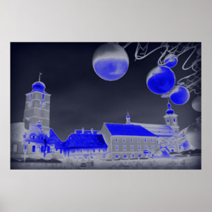 Blue Christmas night Poster