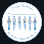 BLUE CHRISTMAS NUTCRACKER GIFT STICKER<br><div class="desc">Elegant blue Nutcrackers colection</div>