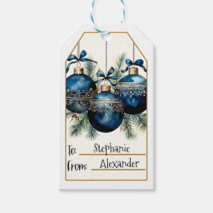Blue Christmas Ornament (2) Gift Tags