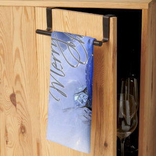 Blue Christmas Ornaments Merry Christmas Towels