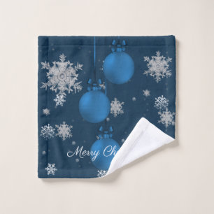 Blue Christmas Ornaments Towel Set