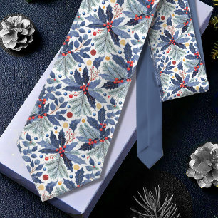 Blue Christmas Pattern#17 ID1009 Tie