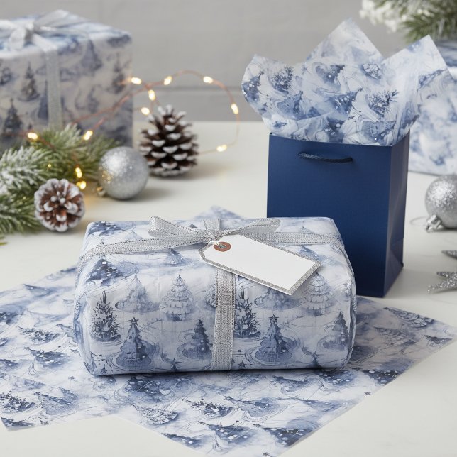 Blue Christmas Pattern#3 ID1009 Tissue Paper (Creator Uploaded)