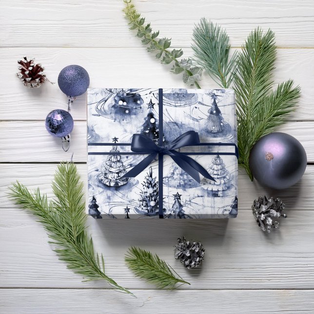 Blue Christmas Pattern#3 ID1009 Wrapping Paper (Creator Uploaded)