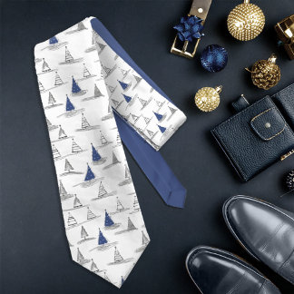 Blue Christmas Pattern#5 ID1009 Tie