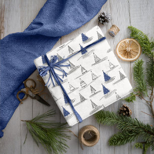 Blue Christmas Pattern#5 ID1009 Wrapping Paper