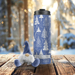 Blue Christmas Pattern#6 ID1009 Thermal Tumbler