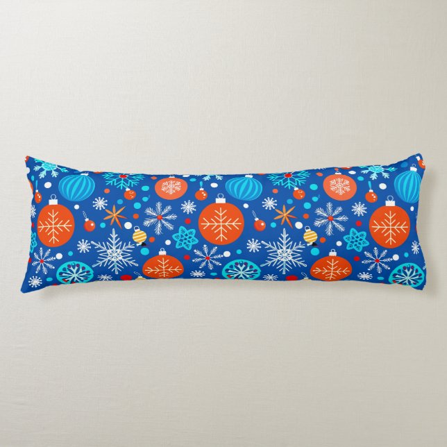 Blue christmas pattern body cushion (Front)