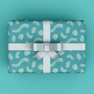 Blue Christmas Pattern Gift Wrapping Paper