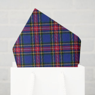 Blue Christmas Plaid Tissue Paper