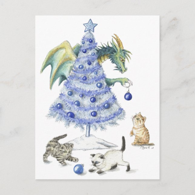 Blue Christmas postcard (Front)