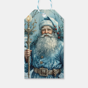 Blue Christmas Santa Claus  Gift Tags