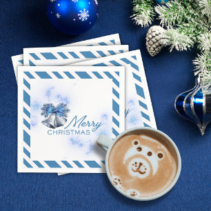 Blue Christmas Silver Bells Napkin