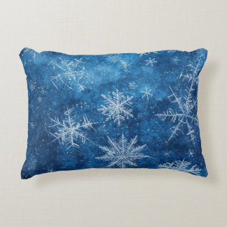 Blue Christmas Snowflake Decorative Cushion