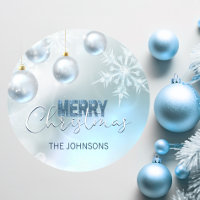 Blue Christmas Snowflake Snow Baubles