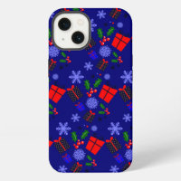 blue christmas snowflakes holly