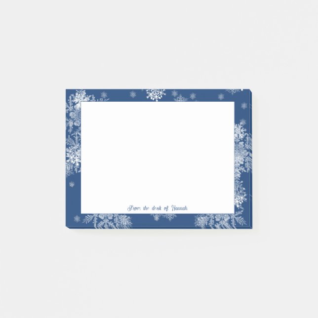 Blue Christmas Snowflakes Personalised Notes (Front)