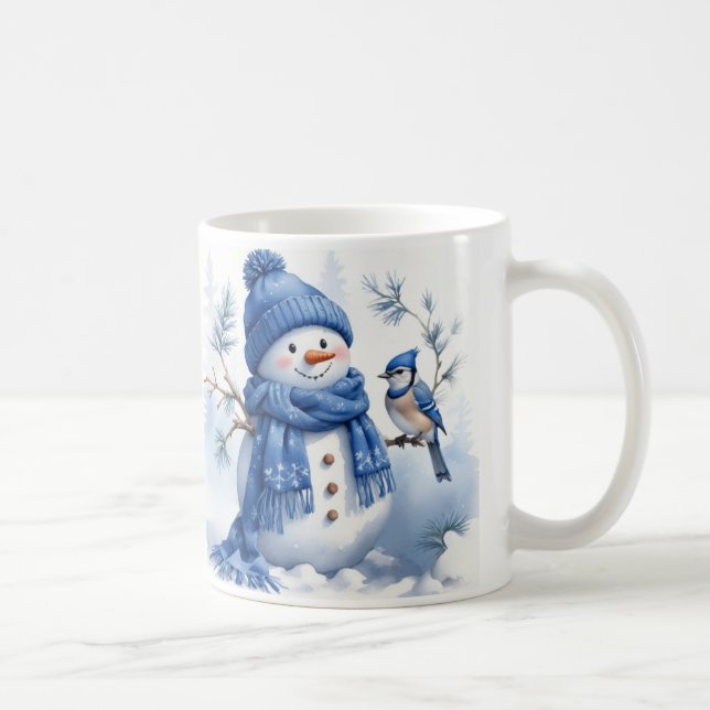 Blue Christmas - Snowman Coffee Mug (Right)