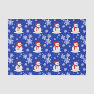 Blue christmas Snowman Snowflakes Tissue Paper
