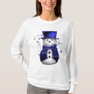 Blue Christmas Snowman T-Shirt