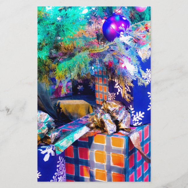 Blue Christmas Stationery (Front)