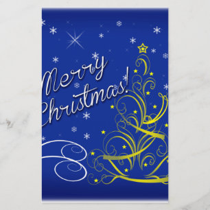 Blue Christmas Stationery