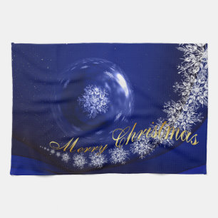 Blue Christmas Tea Towel