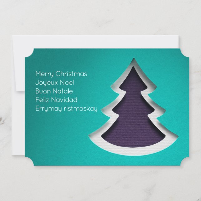 Blue Christmas Tree, 2-sided Photo Card (Front)