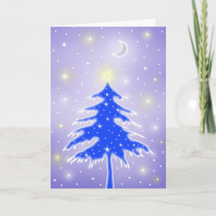Blue Christmas Tree Card