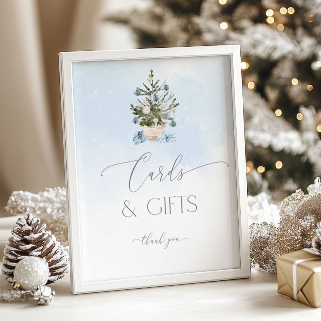 Blue Christmas tree Cards and gifts Poster (Creator Uploaded)