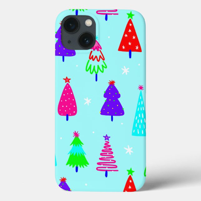 blue christmas tree colourful pop art Case-Mate iPhone case (Back)