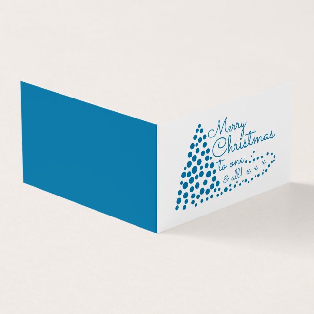 Blue Christmas Tree, Family Photo Christmas Card (Outside)