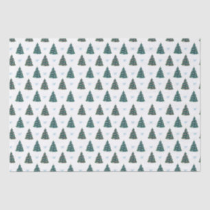Blue Christmas Tree Farm Gift Wrap Tissue Paper