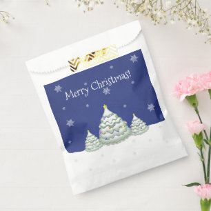 Blue Christmas Tree Favour Bags