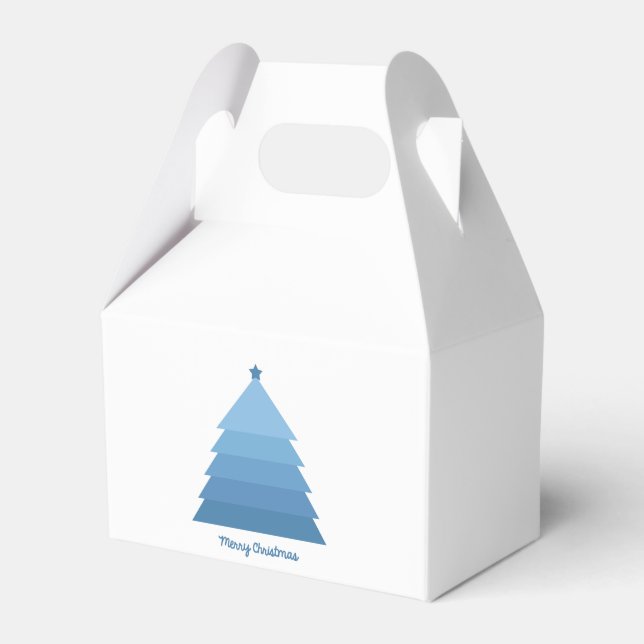Blue Christmas Tree Favour Box (Front Side)