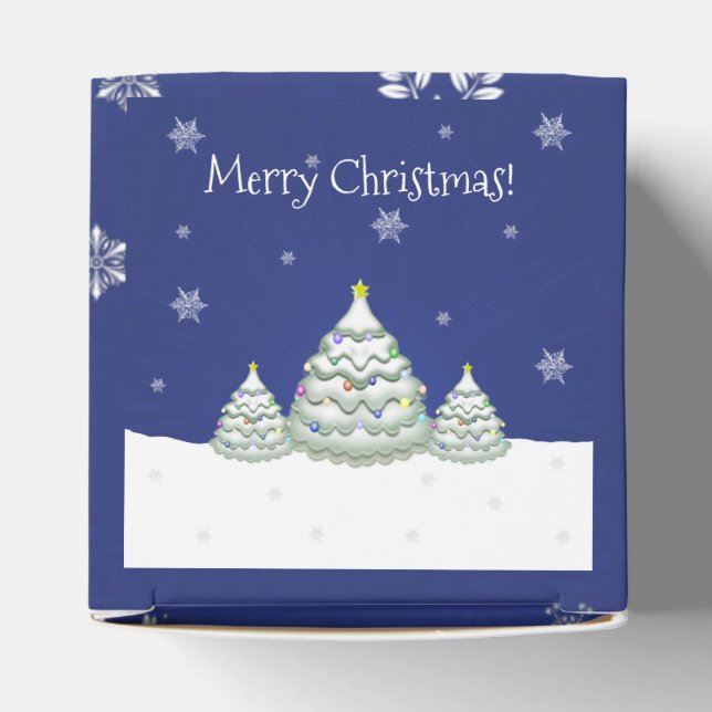 Blue Christmas Tree Favour Box (Top)
