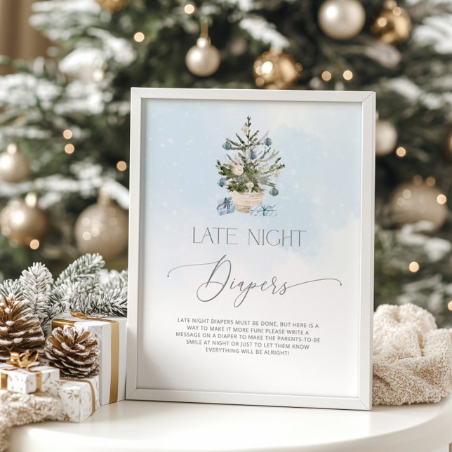 Blue Christmas tree hot chocolate bar Poster (Creator Uploaded)